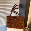 Bolso de Hombro con Bordado de Letras de Tela Nuevo 2026, Diseño de Nicho, Moderno, Casual, Bolso Tote Simple para Hombro o Debajo del Brazo