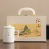 Juego de tazas de té, regalos culturales y creativos de Qianli Jiangshan Company, regalos personalizados para clientes, caja de regalo de cerámica para eventos empresariales