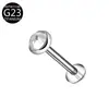 Fabricante com Estoque Europeu e Americano Transfronteiriço G23 Titânio Studs de Piercing em Formato de T com Rosca Interna e Studs de Lábio com Diamante Completo, Studs de Orelha, Joias para Piercing de Cartilagem da Orelha