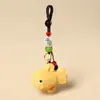 Chaveiro Pingente Escultura em Madeira Artesanal Peixe Amarelo Pequeno Pingente Desenho Animado Animal Marinho Pingente de Mochila Anel de Corrente Presente