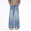 Ropa de Hombre Fengshe / Novedad Primavera 2026 Estilo Americano Jeans Vintage de Pierna Ancha para Hombre, Pantalones de Pierna Recta Sueltos de Pierna Ancha