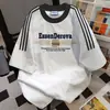 Camiseta de Manga Corta con Estampado de Letras de Marca de Moda y Diseño Color-Blocking 2026 Verano Nuevo Estilo Universitario Top Versátil
