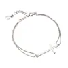 Pulsera Cruzada Minimalista Amanecer de Primavera Regalo de Navidad para Mujeres Moda Coreana Joyería de Mano Geométrica Estilo Chic para Mejores Amigas