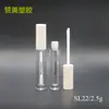 Tubo redondo transparente para brillo de labios de 2.5 g, tubo de plástico para brillo de labios moldeado por inyección de material AS, venta al por mayor de materiales de embalaje de plástico