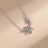 Collar de copo de nieve de plata esterlina s925 para mujer, estilo coreano, estilo fresco, micro colgante, collar de clavícula de nicho ins Cyber Celebrity