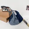 Bolsa Transversal Jeans Color Block Ins para Mulheres, Bolsa de Ombro Estilo Preguiçoso de Grande Capacidade, Mochila Versátil Estilo Artístico para Estudantes