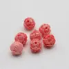 Polvo de Resina Blanco Marfil Cuentas Espaciadoras Flor de Loto Polvo de Concha Tallada Flor de Loto pulsera estilo étnico DIY