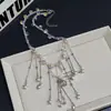 Colar Feminino Estilo Fada Delicada com Pingente de Pérola de Cristal Francês, Diamante e Franja, Design de Nicho, Corrente para Clavícula, Tendência