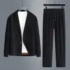 Traje de Punto para Hombre de Otoño e Invierno Chaqueta de Punto de Chenilla Pantalones Casuales de Punto Traje Cálido Ropa para Hombre Venta al por Mayor