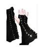 Comercio exterior guantes de cuero PU medievales steampunk protector de mano protector de brazo retro ojal encaje pulsera manga media dedo