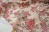 Vestido vintage estilo Hong Kong con diseño de rama de rosa, tela microtransparente teñida en hilo multicolor, tela decorativa Jacquard para vestido de mujer