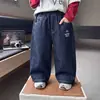 Ropa de Primavera y Otoño para Niños Jeans de Color Sólido Estilo Coreano Pantalones Casuales Sueltos Atractivos para Niños Pantalones para Bebé Comercio Exterior