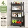 Carrito Estante de Almacenamiento de Cocina con Ruedas, Estante de Almacenamiento Multicapa para Dormitorio, Estante de Almacenamiento Doméstico de Pie, Modelo Popular