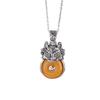Colgante con hebilla de seguridad de dragón del zodíaco vintage de cera de abejas, ámbar, sangre y plata pura Yilu S999, personalizado para todo tipo de año de nacimiento