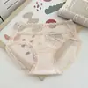 Nova Coleção de Outono Renda de Orelha de Madeira Pura com Costura Dourada em Veludo Calcinha de Cintura Média Tecido Jacquard Respirável Malha Roupa Íntima para Mulheres