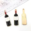 Kit de Materiales para Joyería DIY Creativa, Botella de Vino Tinto con Goteo de Aceite de Aleación, Copa de Vino Tinto, Colgante Pequeño de Palmera, Aretes, Collar