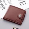 Cartera con hebilla magnética cartera corta para hombre cartera para hombre con cremallera puede caber licencia de conducir cartera para hombre cartera horizontal