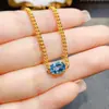 Venta al por mayor de fábrica Popular Pulsera de Topacio Natural Plata S925 Incrustada Piedra Principal 6*8 Joyería de Lujo Venta Directa de Fábrica