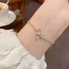 Pulseira de Zircônia Microincrustada Estilo Francês, Elegante, Fashion, com Puxador em Forma de Laço para Mulheres, Versátil e de Alta Qualidade