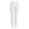 Calças Casuais Femininas de Cor Pura, Alta Elasticidade, Espessas, Outono e Inverno, Calças Lápis, Cintura Elástica, Jeans Slim Feminino