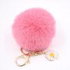 Venta Caliente Llavero Colgante Bola de Pelo de Margarita Moda para Mujer Bolso Felpa Monedero Coche Colgante Girasol