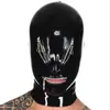 Casco Sexy de Látex Máscara de Látex Cremallera en Boca y Ojos Cosplay