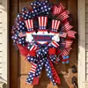 Decoración de corona para el Día de la Independencia, producto nuevo transfronterizo, corona de bienvenida, corona de bandera americana, corona patriótica, corona para puerta