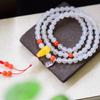 Pulsera de Lichi Rojo del Sur Natural Congelado de Múltiples Círculos y Capas para Mujer, Original, Versátil, Estilo Retro con Cera de Abeja, Plata de Ley 925