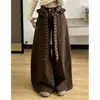 Moda de Rua Jeans Retrô Feminino 2025 Design de Bolso Slim Fit Versátil Calça Reta de Perna Larga