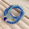 Nuevas Pulseras Apilables de Cuentas Azules Estilo Chino para Mujer, Pulseras Retro de Lujo Ligero de Gama Alta, Accesorios Geniales Estilo Zen