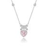 Collar Nudo de Princesa, Diseño de Nicho, Lujo Ligero, Estilo Dulce en Forma de Corazón, Versátil y de Moda, Regalo de San Valentín, Estilo Chanel de Cristal