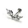 Brincos de asa de anjo de titânio F136 com zircônia, joias para piercing de liga de titânio G23, tarrachas de osso da orelha, tarrachas ear cuff, tarrachas de lábio