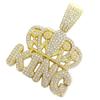 Corona KING de aleación de zinc ecológica collar cubano incrustado con diamantes collar con colgante hipster hip hop fábrica en stock
