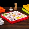 Conjunto Criativo de Louça de Melamina com Nove Compartimentos para Hot Pot Comercial e Pratos de Acompanhamento para Churrasco, Pratos de Lanche e Bandeja Dividida