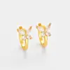 Brincos de Borboleta de Zircônia Novos Transfronteiriços, Frescos, Delicados, Versáteis, Elegantes Presilhas de Orelha Femininas, Brincos Modernos e de Alta Qualidade