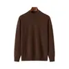 ¡Comodidad de alta gama! Suéter 100% cachemira pura, cuello alto medio para hombre, cálido, tejido de punto de corte holgado, perfecto como capa base para otoño e invierno