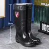 Botas de lluvia cálidas para hombre, botas de pesca de moda, botas de lluvia de seguridad para obras de construcción, zapatos impermeables de media caña para hombre, botas de goma largas y cortas para mujer