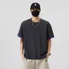 Camiseta de Verano Nuevo Estilo con Puntadas de Contraste Bordada Cuello Redondo Holgada Manga Corta para Hombre Camiseta de Diseño de Alta Moda Callejera para Hombre