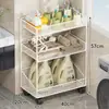 Estante de Almacenamiento para Baño, Estante de Almacenamiento de Huecos de Múltiples Niveles, Carrito de Piso para Detergente de Lavandería junto a la Lavadora en el Inodoro
