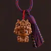 Lindo Llavero Colgante de Oveja Pequeña de Madera de Haya Curativa Encanto Tejida a Mano para Bolso Versátil Regalo del Año de la Oveja del Zodiaco