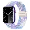 Para applewatchS10 pulseira elástica de nylon iwatchs9/8/7/6/5 nova tecida criativa dourada