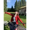 Suéter cárdigan de punto trenzado azul para mujer, atuendo de principios de otoño, nuevo top de punto estilo coreano para primavera/otoño 2026