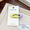 Presilha de Cabelo Estilo Coreano Amarelo-Roxo com Gotejamento de Tinta, Presilha Doce para Franja da Testa, Acessório de Cabelo Tipo Bico de Pato para Mulheres