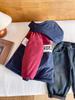 Valle del Viento 2024 Invierno Nuevo Ropa para Niños Estilo Japonés Color en Contraste con Capucha Ropa de Carga para Niños Chaqueta Gruesa con Letras