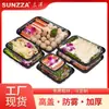 Sanze Caja de Almuerzo Prefabricada Desechable de Plástico PP Engrosado para Verduras Material para Olla Caliente Caja con Correa Exterior Perforada Rectangular