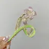 Estilo Coreano Início da Primavera Novo Exquisito Gota de Óleo Flor Presilha de Cabelo Tubarão de Alta Qualidade Luxo Leve Nicho Acessórios para Cabelo Rabo de Cavalo