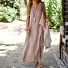 Vestido Nuevo de Verano para Mujer Talla Grande, Transfronterizo, Europeo y Americano, Estación Independiente, Algodón y Lino, Moda, Ajuste