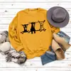 Desejo Outono e Inverno Transfronteiriço Feminino Top Comércio Exterior Europa e América Fofo Alpaca Estampado Casual Gola Redonda Suéter Camisa