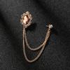 Broche de terno masculino moderno japonês e coreano, corsage de borla para anfitrião, pin com gema incrustada, fivela de pino, acessórios para boate