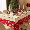 Mantel de Navidad de PVC Impermeable Sin Lavar Mantel de Ambiente Año Nuevo Rojo Decoración Festiva Mantel de Mesa de Café